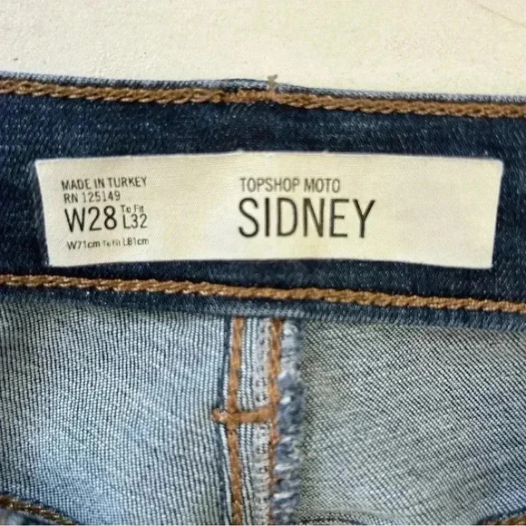Topshop Moto Sidney Skinny Jeans Mid Rise  Dark Blue Size 26 - Picture 10 of 16